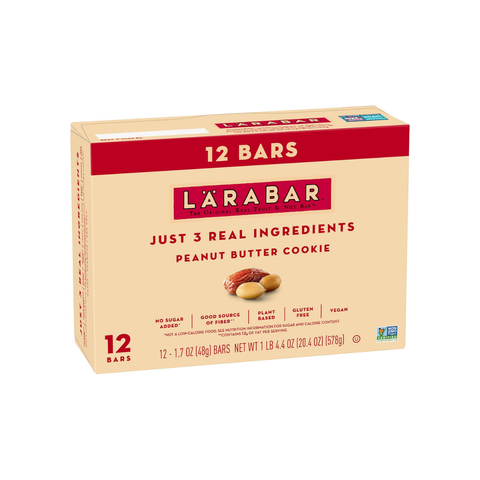 Larabar Peanut Butter Cookie, Gluten Free Vegan Fruit & Nut Bars, 12 piezas