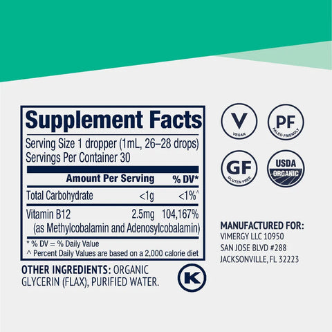Vitamina B12 Líquida Orgánica – Alta Absorción (30 ml)